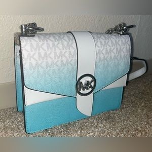 RARE Michael Kors Ocean Blue Ombre Greenwich Crossbody (New Without Tags)